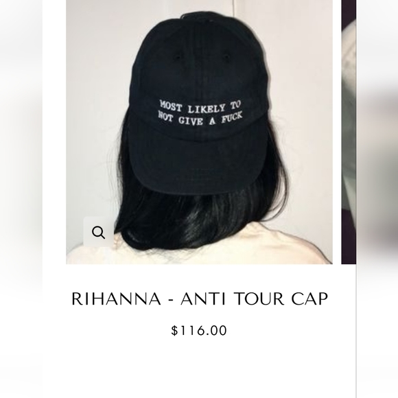 Rihanna Accessories - Rihanna "Most Likely To Not Give A F*ck" Anti-Tour Dad Cap 2016